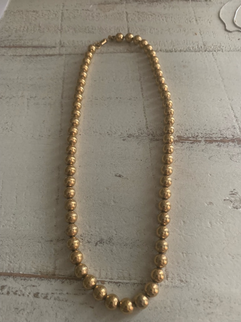 Monet Vintage Gold Ball Necklace Signed